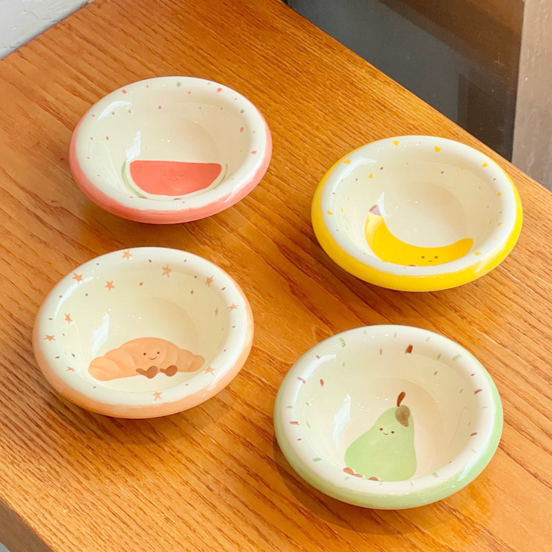 可爱水果陶瓷味碟高颜值可颂酱油醋碟蘸料碟火锅调味碟子陶瓷餐具|undefined