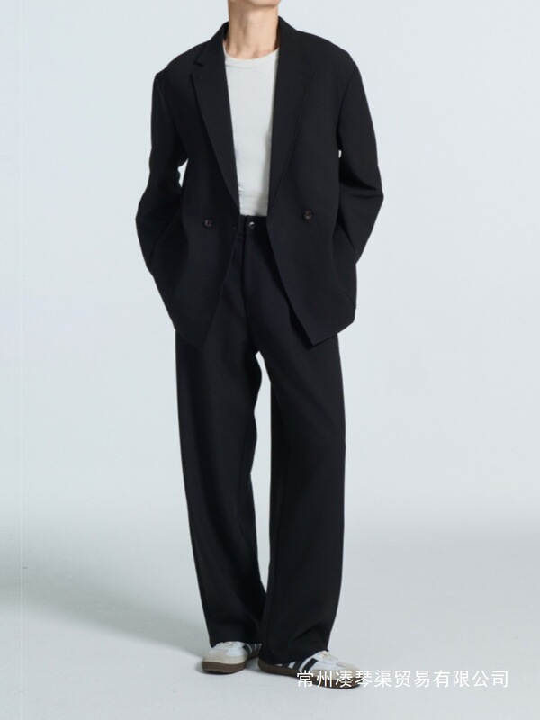 Korean Style Commuter Double-Breasted Suit Suit for Men in Spring and Autumn New Loose Casual Business Engagement Suit Wholesale Korean Style Commuter Double-Breasted Suit Suit for Men in Spring and Autumn New Loose Casual Business Engagement Suit Wholesale