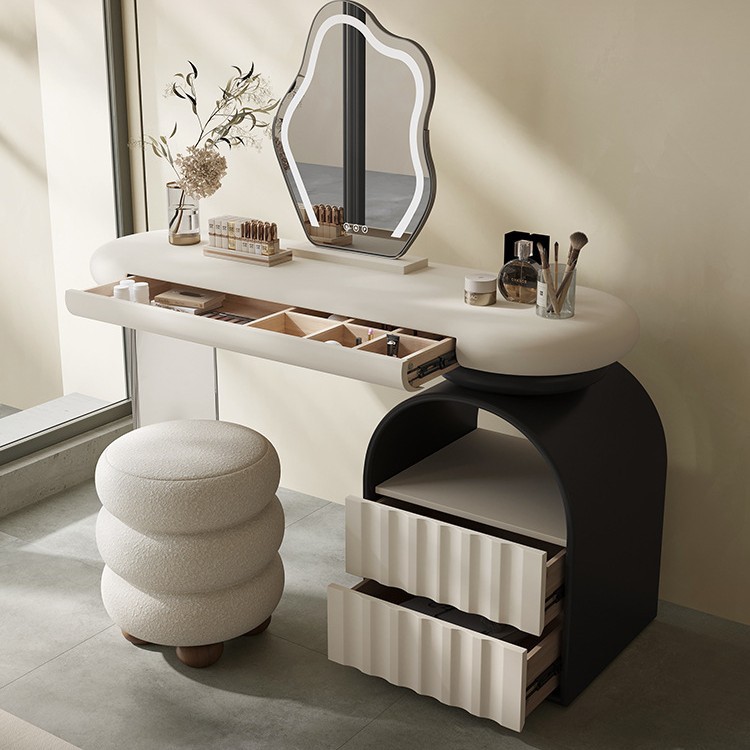 Menglu Mengni H1 Light Luxury Dressing Table 2025 New Bedroom High-End Makeup Table Master Bedroom Makeup Cabinet Bedside Cabinet