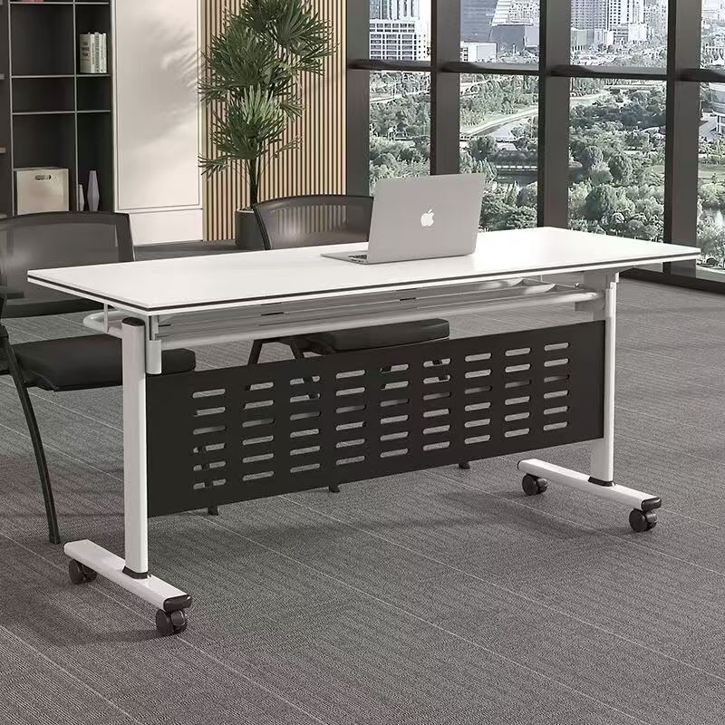 Training Table and Chair Combination Mobile Desk Conference Room Strip Table Folding Conference Table Educational Institution Splicing Desk