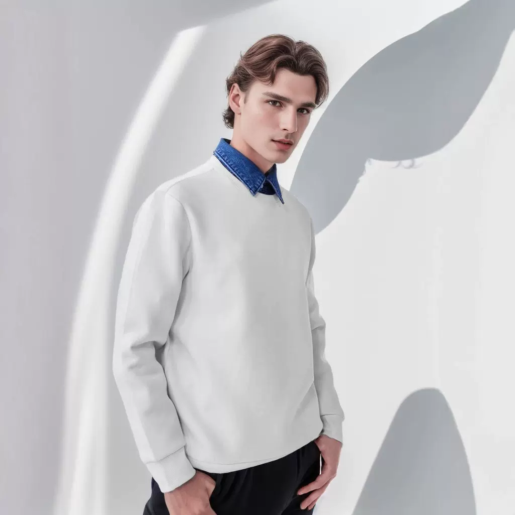 420g圆领银狐绒宽松加绒卫衣订 制logo工作服打底衫套头长袖班服