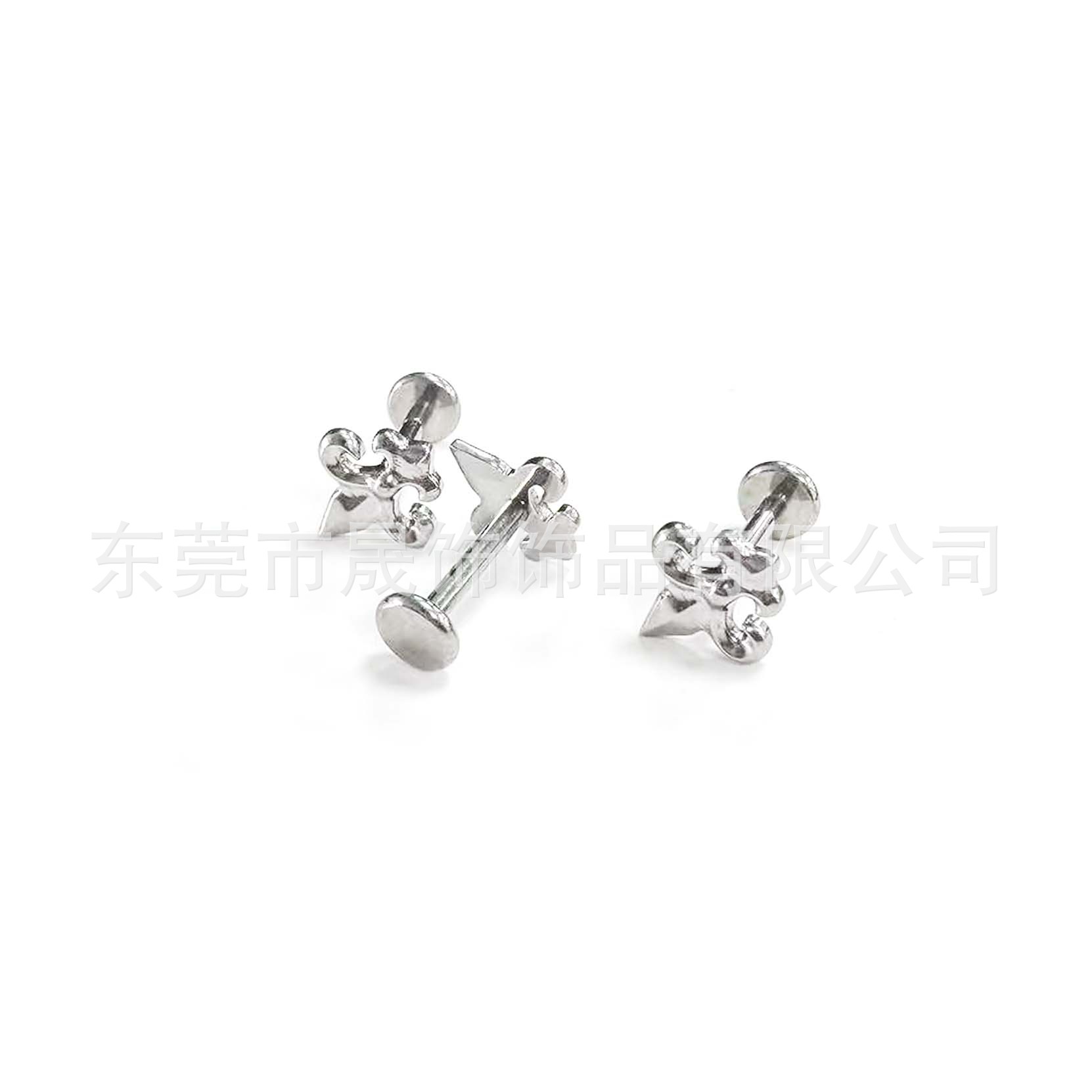 F136 Titanium Iris Flower 哥特 Ear Stud G23 Implant Grade Titanium 创意 Labret Stud Helix Cartilage Stud Piercing Jewelry 头