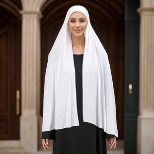 New European and American small hat monochrome scarf ladies suit mercerized cotton plus strap cap one-piece long scarf sunscreen