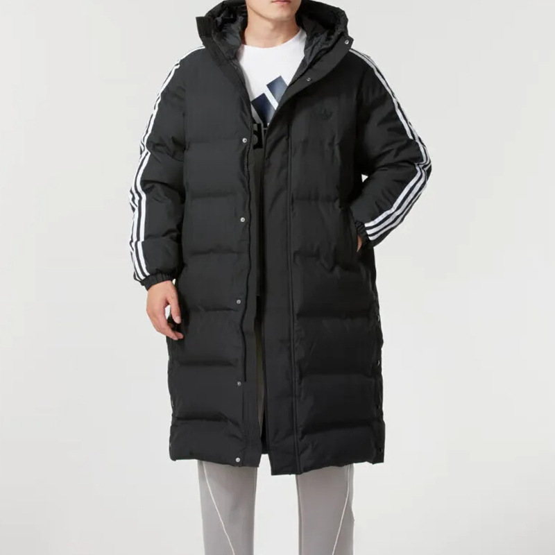 秋冬运动休闲加厚立领耐磨中长款羽绒服男女防风保暖休闲外套阿迪