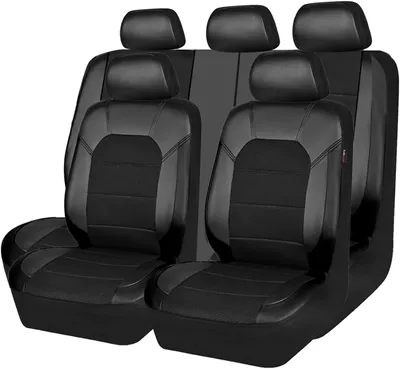 Pu Leather Car Seat Cover, Universal Anti-Stain and Anti-Scratch Protective Cover Suitable for Front and Rear Seats of Cars, Trucks, and Suvs (Universal seat cover) - black-2-seats-in-the-front-row