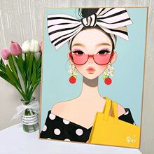 时尚女孩挂画潮流装饰画服装店饰品店摆画客厅壁画