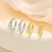 S925纯银拉链造型耳环时尚简约ins冷淡风精致轻奢高级感镀k金耳扣