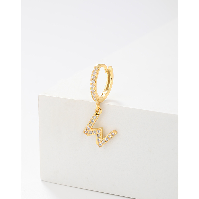 Amazon transfronterizo 925 plata esterlina 26 letras pendientes de estilo europeo y americano pendientes de orejas de orejas de orejas