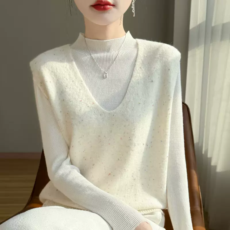 V领针织马甲背心女2025春季新款学院风v领宽松配衬衣无袖坎肩女夏