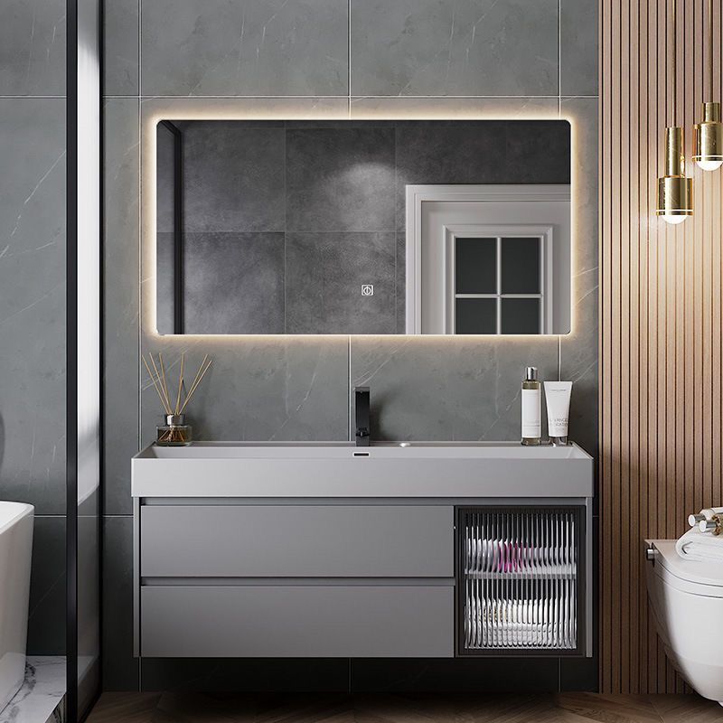Moderno minimalista nano roca integrado cuenca baño gabinete combinación baño lavabo fregadero traje