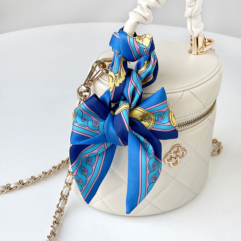 Women's Elegant Retro Printing Bag Satin Silk Scarf display picture 16