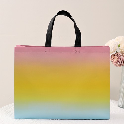 Laser coated clothing gift packaging bags, multi-color non-woven bags, advertising shopping handbags with logo printing