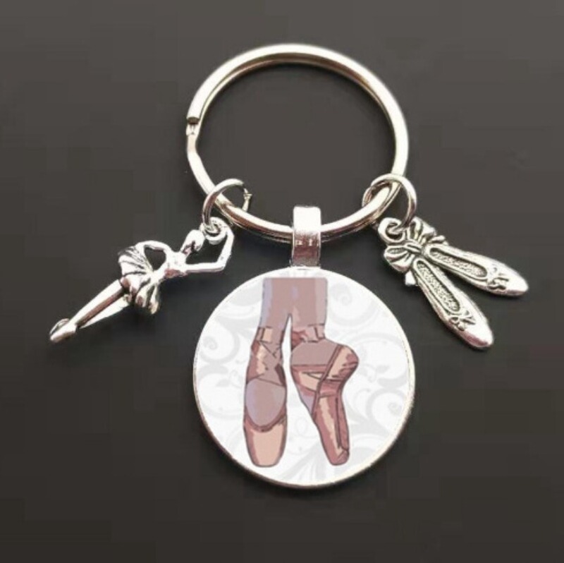 Hot-Selling Amazon Ballet Glass Pendant Charm Keychain Dance Enthusiasts Keychain Hot-Selling Amazon Ballet Glass Pendant Charm Keychain Dance Enthusiasts Keychain