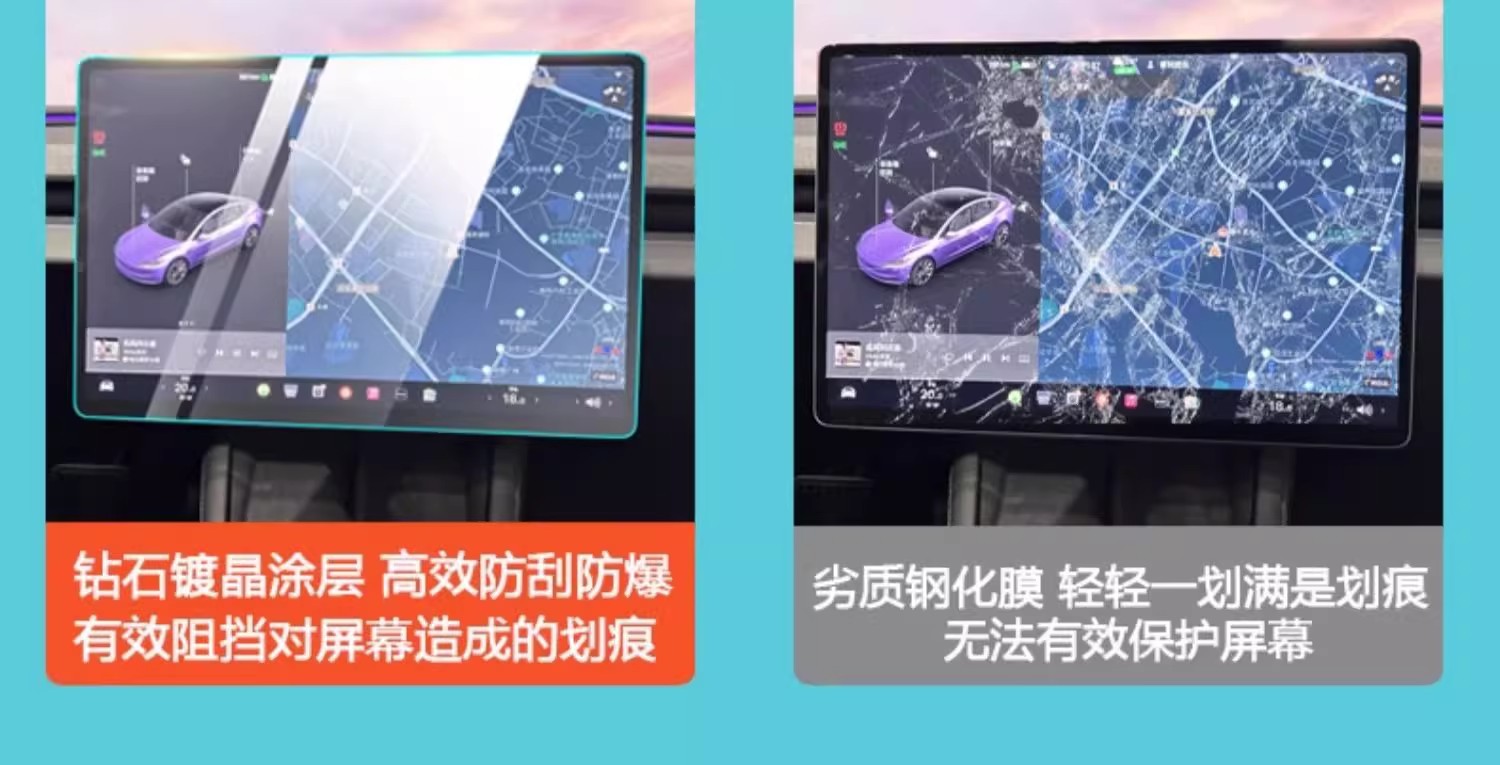 Suitable for Tesla's New Version Model3/Y Screen Tempered Film Central Control Navigation Display Protective Film Accessories