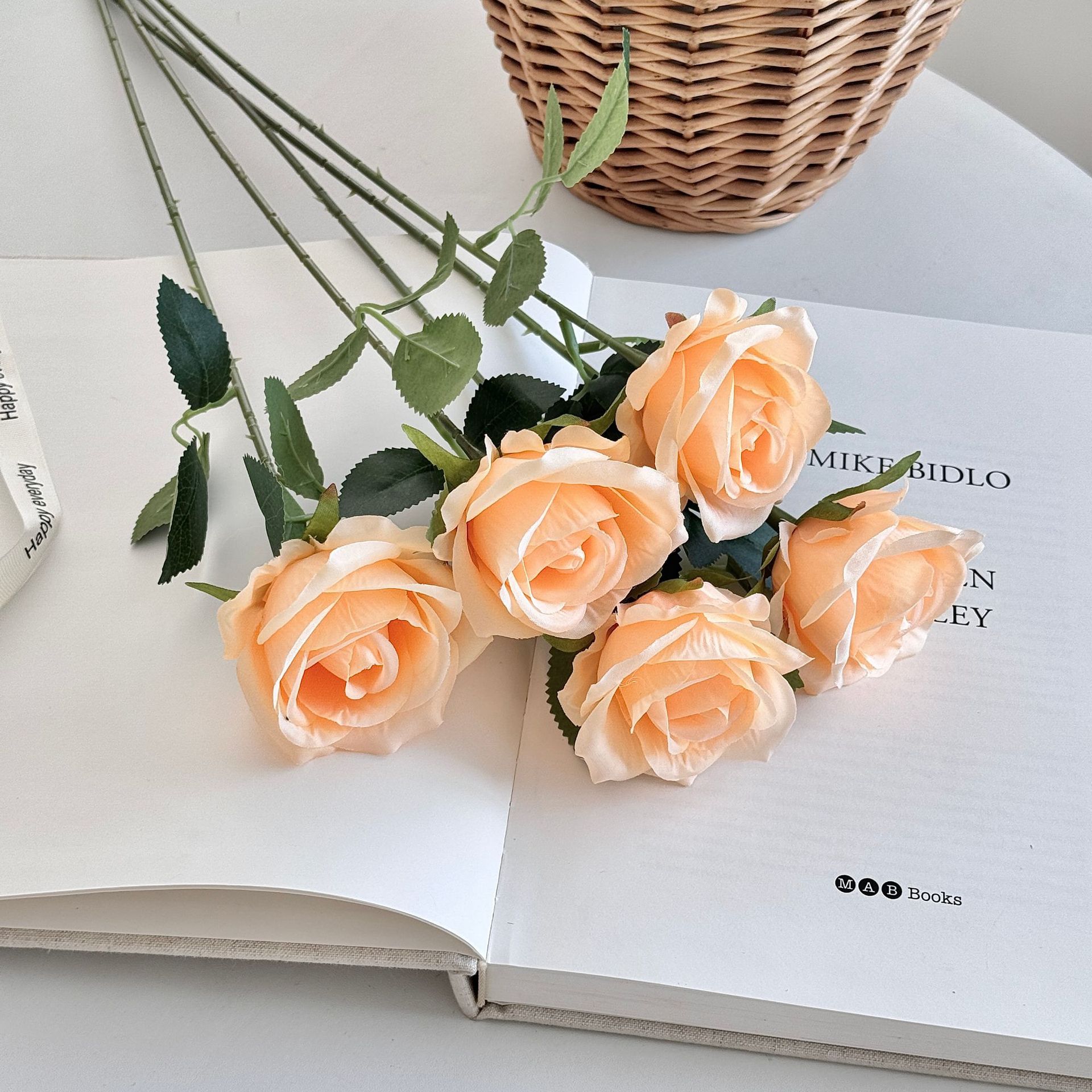 Flor de rosa de simulación individual Día de San Valentín decoración de boda en casa pared de flores flor artificial flor falsa fábrica de flores artificiales al por mayor