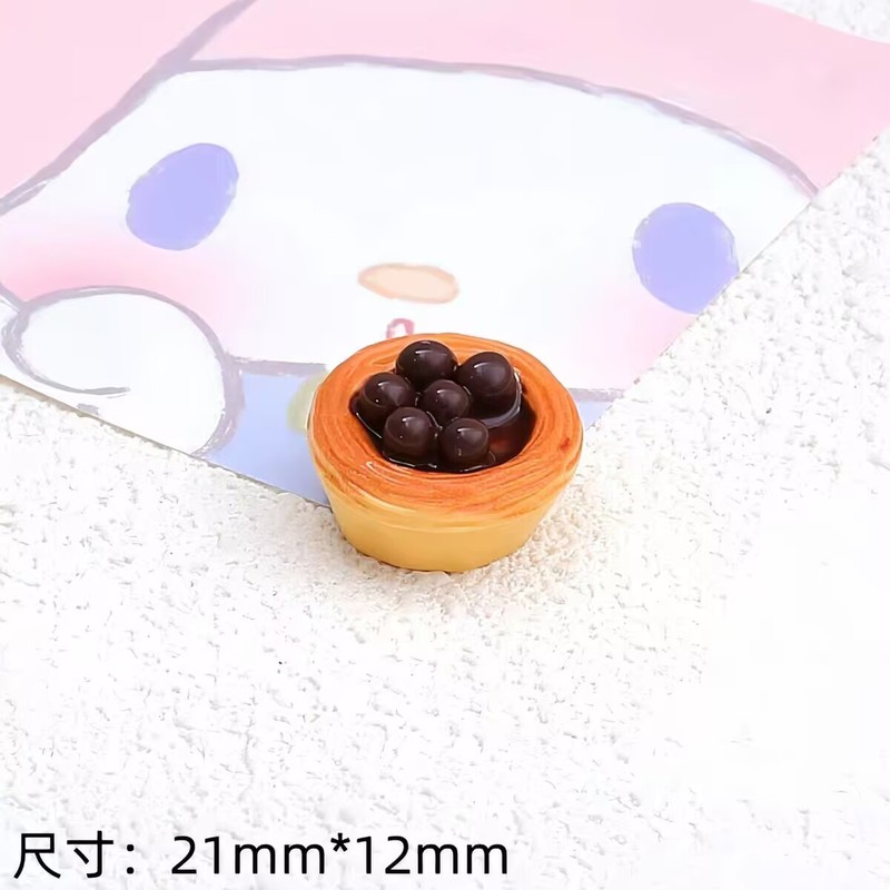 模擬食品おもちゃエッグタルト樹脂アクセサリー diy クリーム接着剤キーホルダー携帯電話ケース水カップ下駄装飾材料|undefined