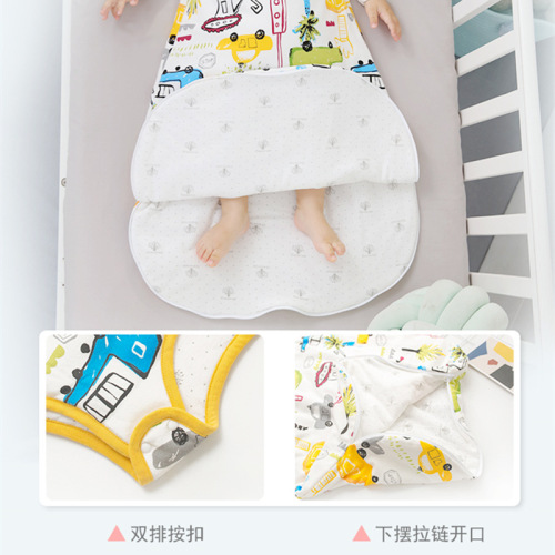 Bazitu cross-border quilted pure cotton swaddle vest children's baby anti-kicking quilt type A autumn and winter baby sleeping bag