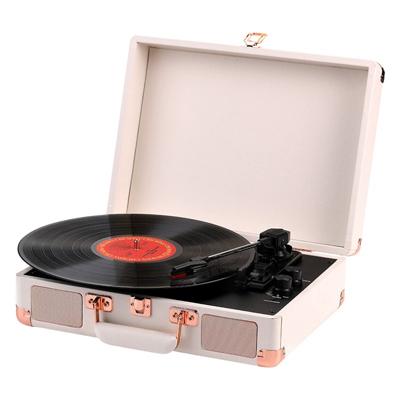 В наличии: винтажный портативный проигрыватель виниловых пластинок с Bluetooth, ретро-подарок на день рождения, ручной проигрыватель для виниловых пластинок.