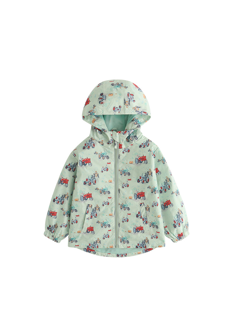 Malwee transfronterizo chaqueta de viento para niños otoño y invierno nuevo estilo europeo y americano encapuchado camisa de cremallera de manga larga ropa infantil