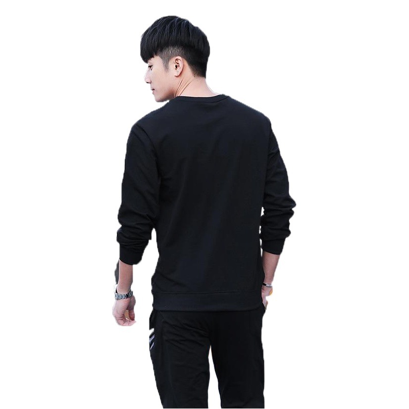 Traje de suéter para hombre primavera y otoño 2021 Nuevo tamaño extra deportivo de ocio de dos piezas cuello redondo bordado suelto marca de moda