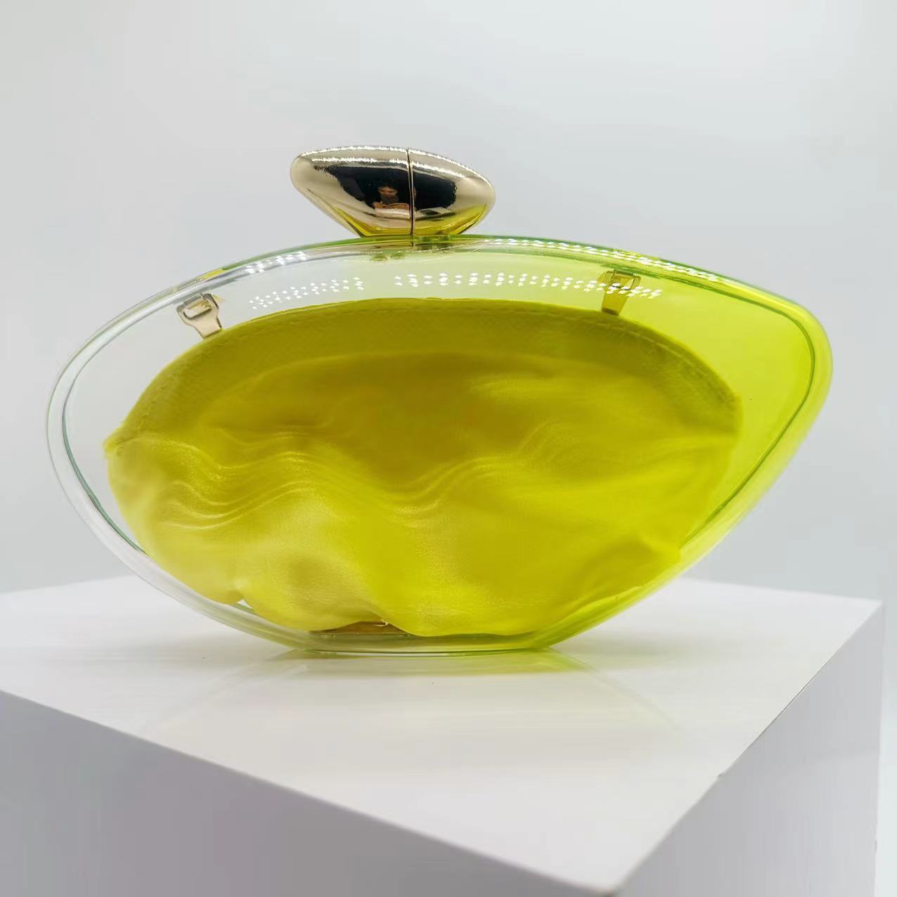 Evening Bag Bags Type Transparent Rose Red Yellow Arylic Solid Color Shell Evening Bags