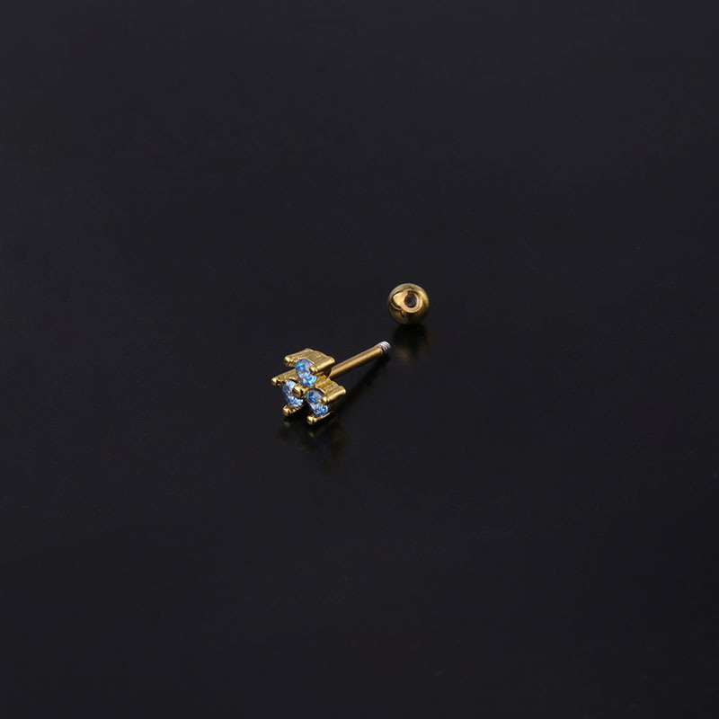 Ear Cartilage Rings & Studs Fashion Geometric Copper Plating Artificial Gemstones display picture 3