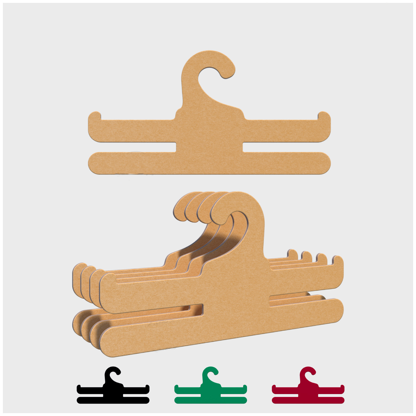 跨境环保纸衣架可降解衣服挂成人彩色披肩围巾展示印刷创意双层