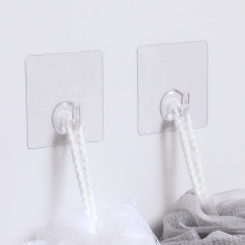 免打孔透明挂钩多功能家用墙上无痕粘钩厨房卫生间门后强力牛角钩