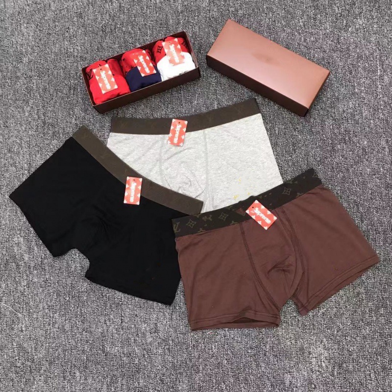 Trade Ebay Foreign Trade Trendy Brand New Style L Brand Embroidered Men's Underwear Pure Cotton Breathable Men's Underwear Micro-Business Dropshipping