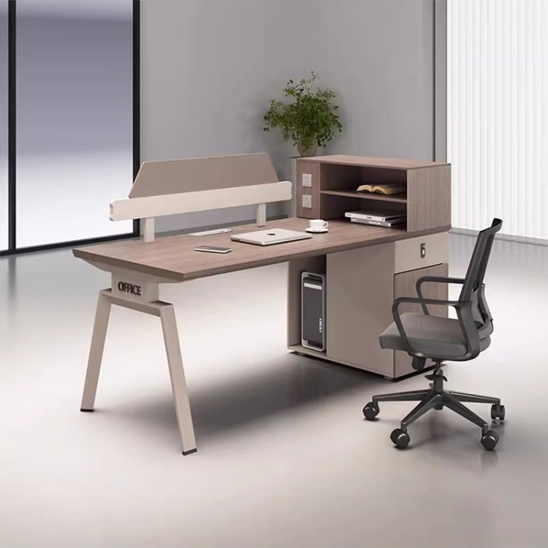 Mesa de oficina de cuatro personas con gabinete lateral particionado tarjeta de personal combinación de oficina de muebles de oficina hoja de ingeniería