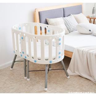 Cradle Crib European Style Baby Bed Foldableable Multi-Functional Bb Newborn Kids Splicing Large Bed Paint-Free Small Rocking Bed