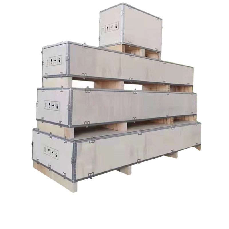 免熏蒸包装钢带箱 组装打包箱设备机械物流运输钢边包装木箱