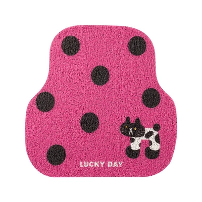 Universal Foot Pad universal single-piece driver's side car - rose-red-polka-dot-silk-loop-floor-mat-1