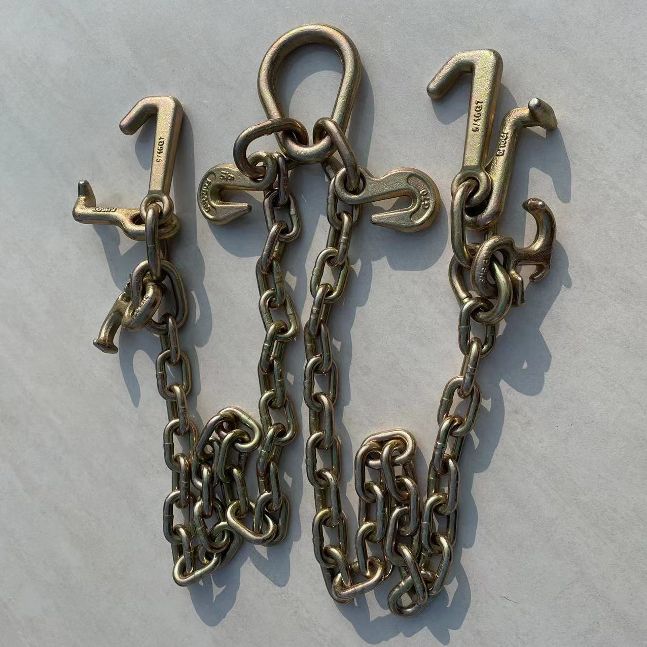 钩子链带RJT钩美标高强度70级链条工厂批发平板车使用镀锌拖车链