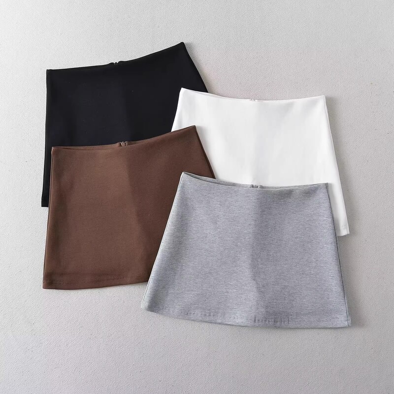 Trendy European and American Style Low-Waist Bodycon Skirt with Safety Shorts to Prevent Exposure
