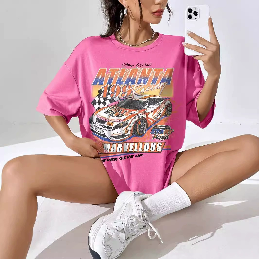 Внешняя торговля новая женская европейская и американская большой размер свободного короткого рукава с 3D-цифровой печатью уличный модный круглый воротник куртка женская футболка