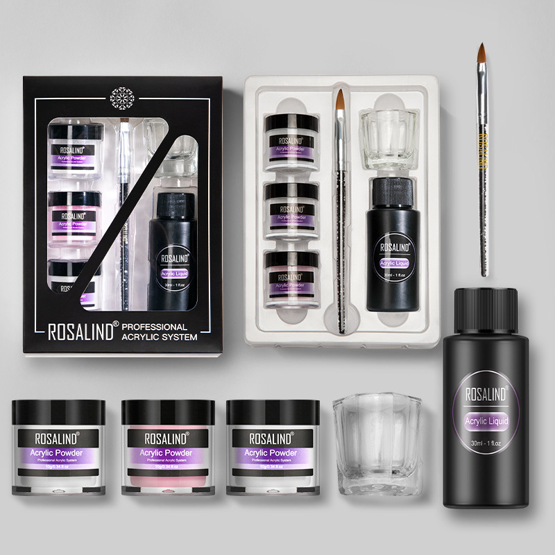 rosalind亚马逊水晶甲指甲延长立体造型雕花粉美甲水晶粉套装定制