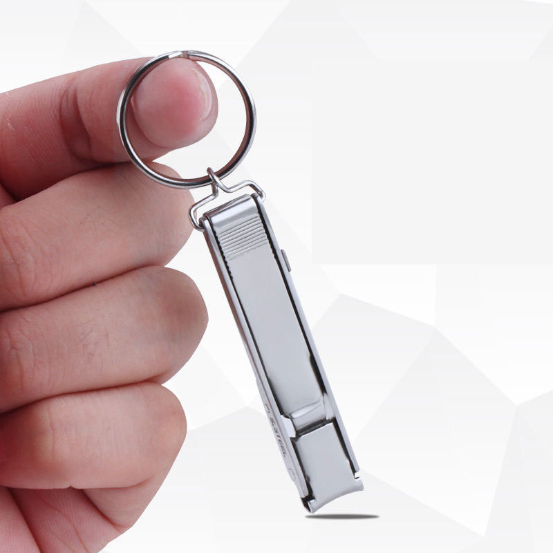 Ultrafino multifuncional cortaúñas de acero inoxidable anti-Splash plegable cortaúñas grande tamaño pequeño logotipo imprimible