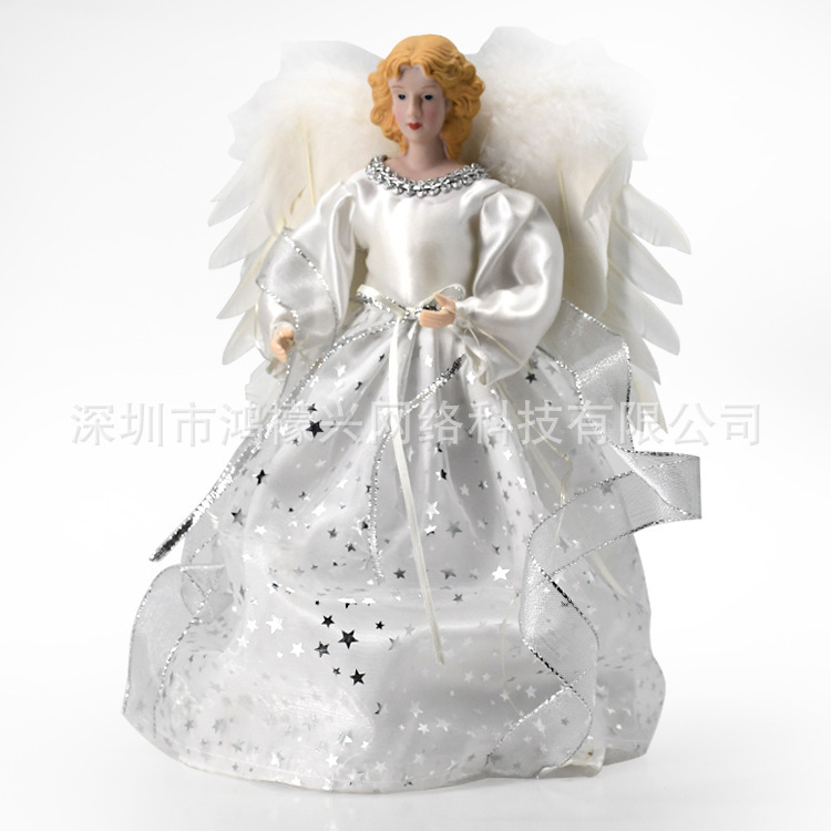 アマゾンの新商品クリスマス天使の金色の貴婦人の人形の木の頂の発光の置物のヨーロッパ式のledの家の装飾|undefined