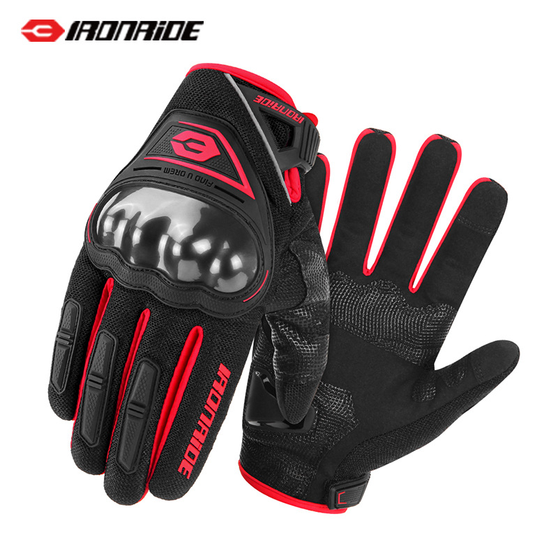 모터사이클 장갑, 사계절 하드쉘 탄소섬유 내마모성, 미끄럼 방지, 터치스크린 라이딩 장갑, 모터사이클 레이싱 라이더 장갑