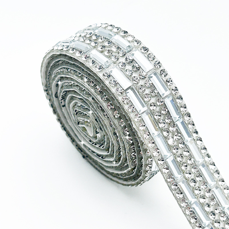 Transfronterizos 3 * 7mm vidrio de diamante adhesivo autoadhesivo parche de decoración automotriz diy accesorios de joyería de diamante