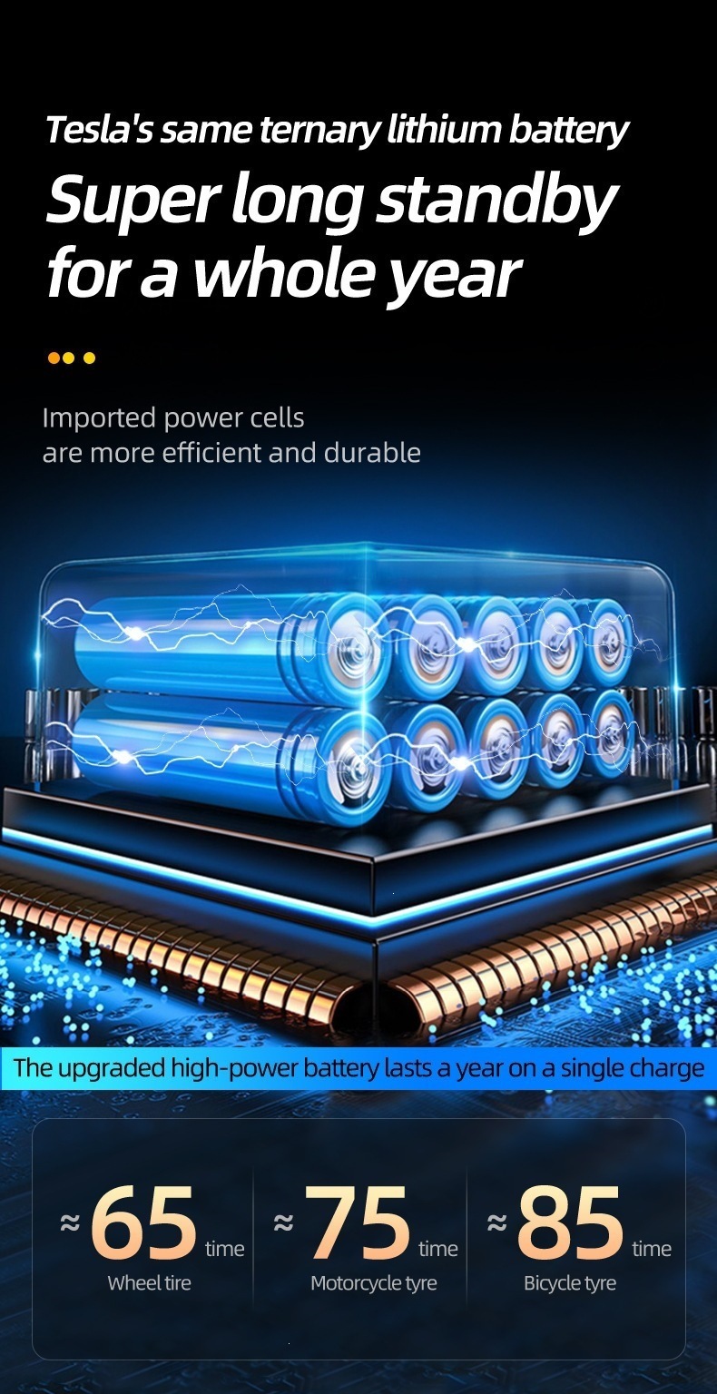 Car Air Pump Wireless Portable Car Power Bank Tire Inflator Jump Starter Emergency Power Supply Cross-Border