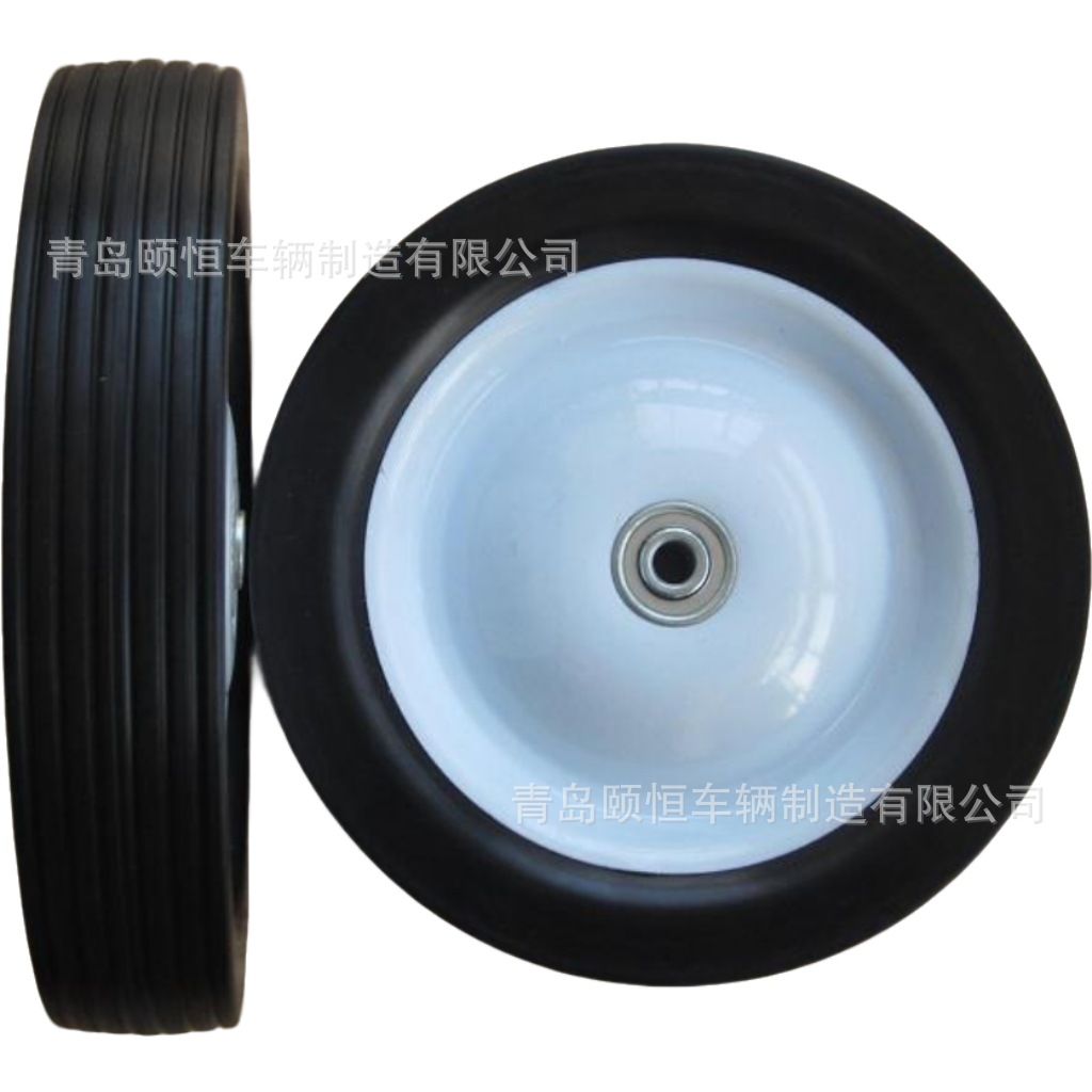 10寸铁芯塑芯单轮PU实心轮10*2/2.50-4工业脚轮单轮耐磨耐用轮胎