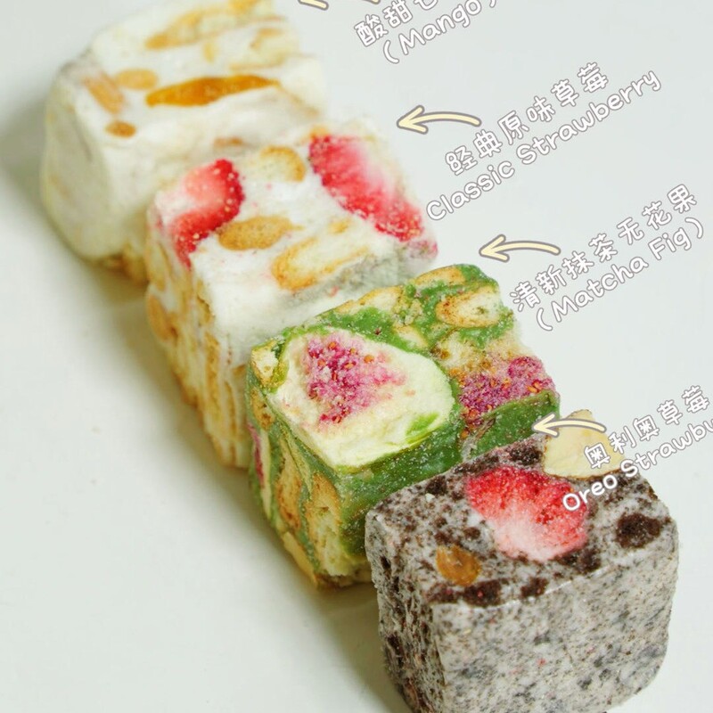 Purely Handmade Snowflake Crisp with Strawberry and Matcha Flavors, Popular Online Snack, Individually Packaged, Bulk Packaging