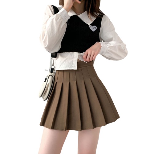 Pleated Mini Skirts JK college student skirts plaid pleated skirt ofHigh Waist Pleated Skirts  for women