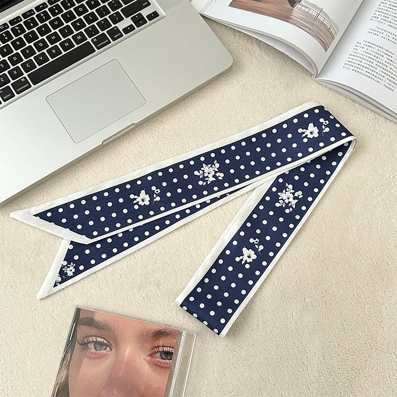 Pañuelo de seda, banda larga, sensación de alta calidad, bufanda pequeña decorativa, bolsa de toalla de seda, envuelta, pañuelo floral, cinta para el cabello, serpentín para el cabello