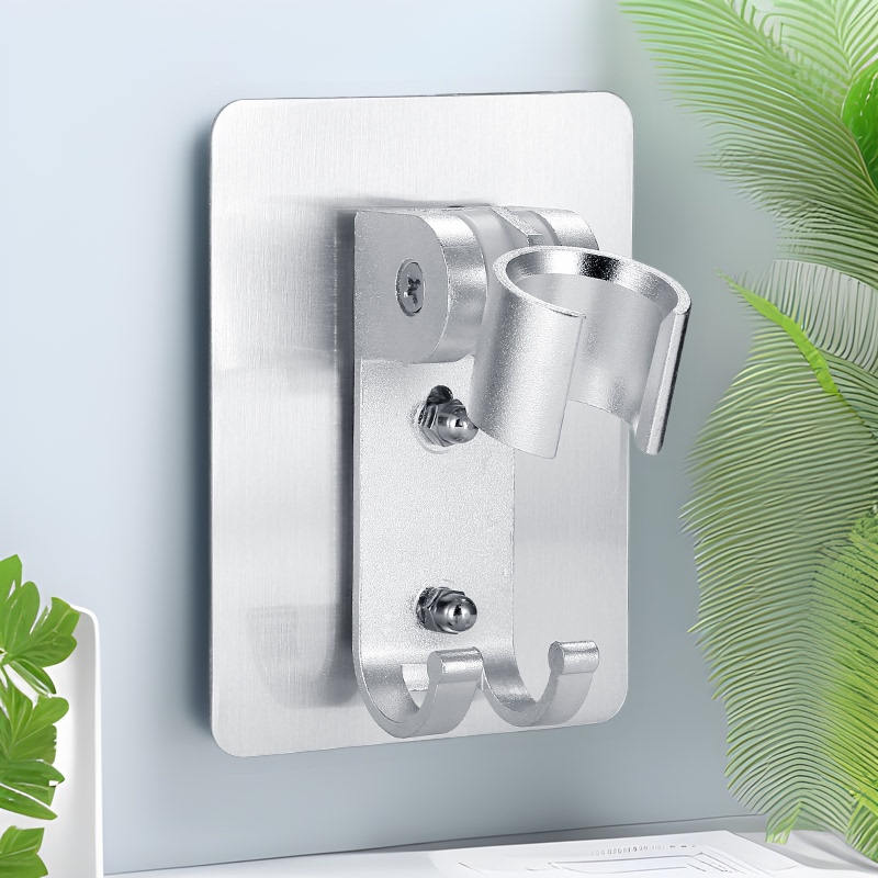 Space Aluminum No-Drill Fixed Shower Holder, Nail-Free Showerhead Bracket, No-Drill Shower Stand