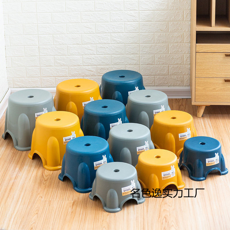 小さなスツールプラスチックベンチ家庭用子供用スツール厚みのあるラウンドスツール滑り止めステップスツールフットレストベビーバスロースツール|undefined