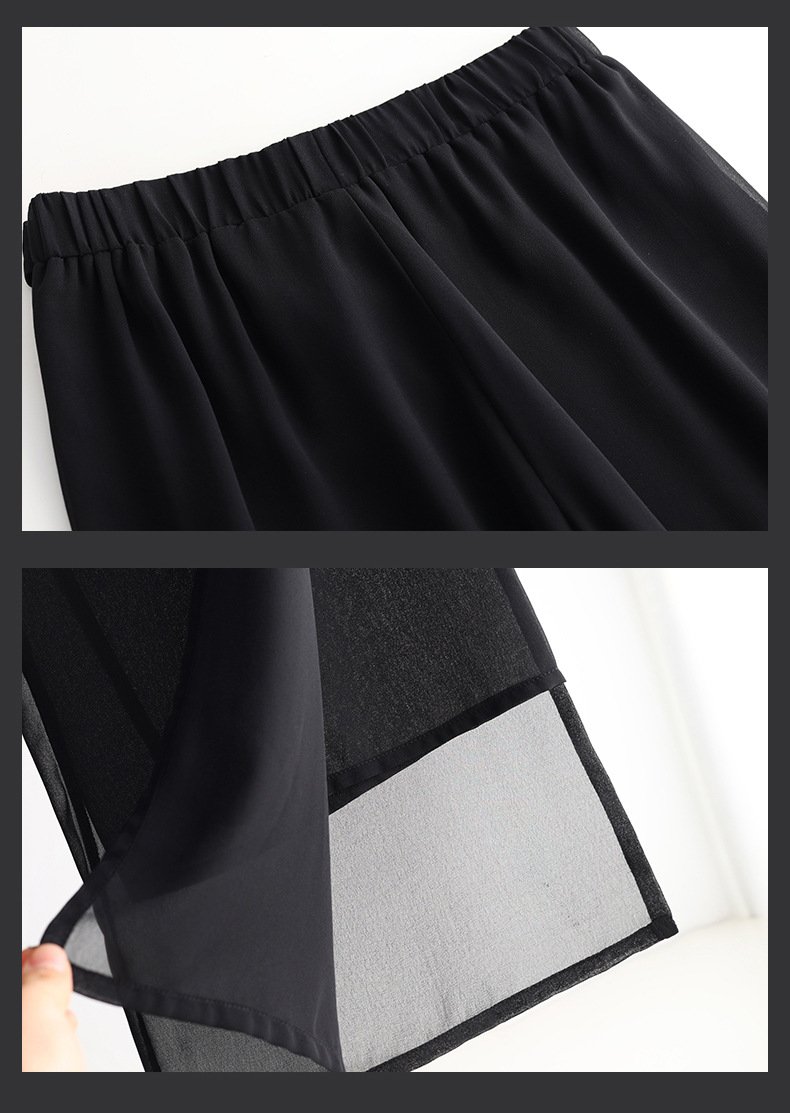Chiffon Wide-Leg Pants