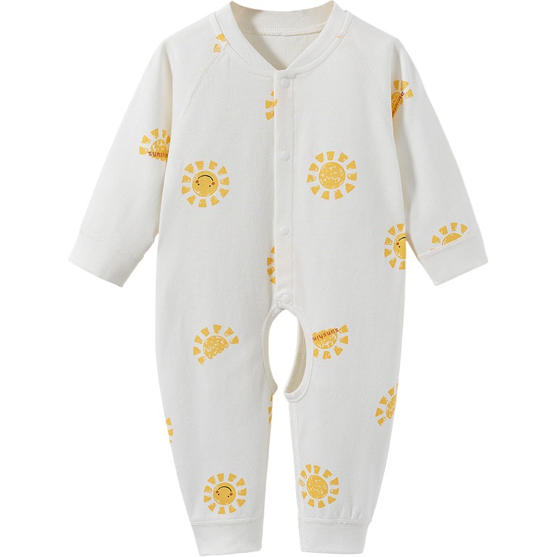 Mono para bebé para primavera, otoño e invierno, ropa de dormir de algodón con abertura en la entrepierna para recién nacidos, pelele cálido unisex, traje para gatear, ropa de bebé.